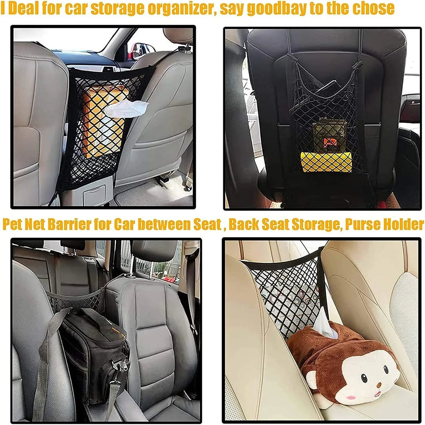 Bag Pet Barrier Guard Back Seat Safety Protector Mesh Net
