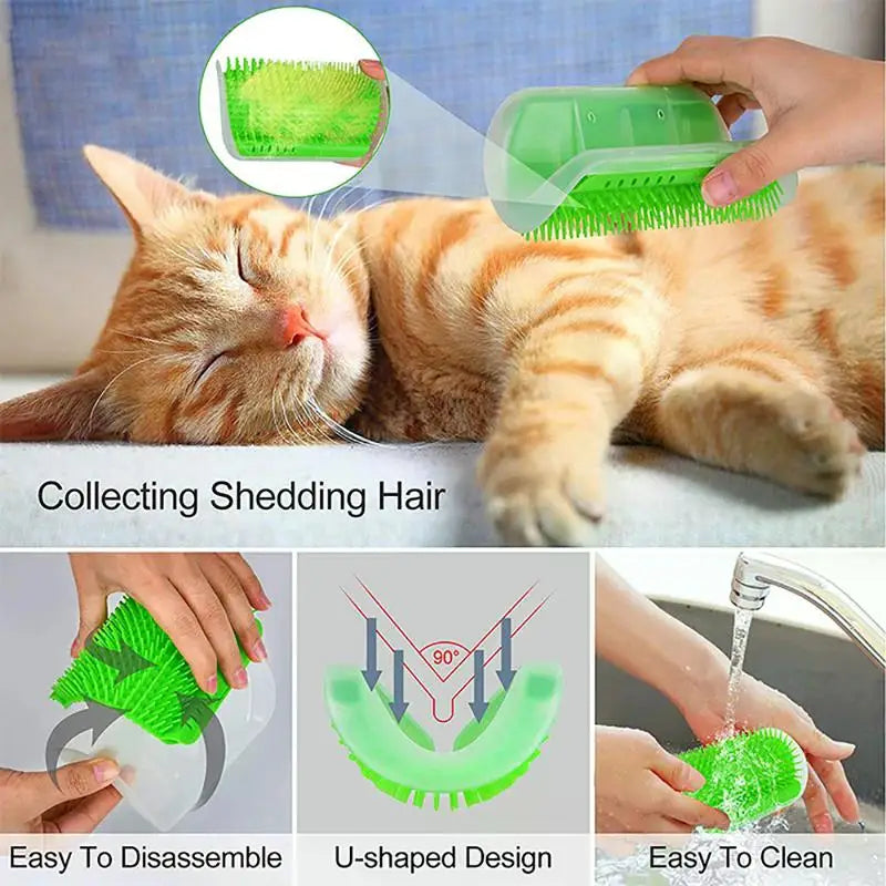 Cat Scratcher Massager for Cats Scratching Pets Brush Remove Hair