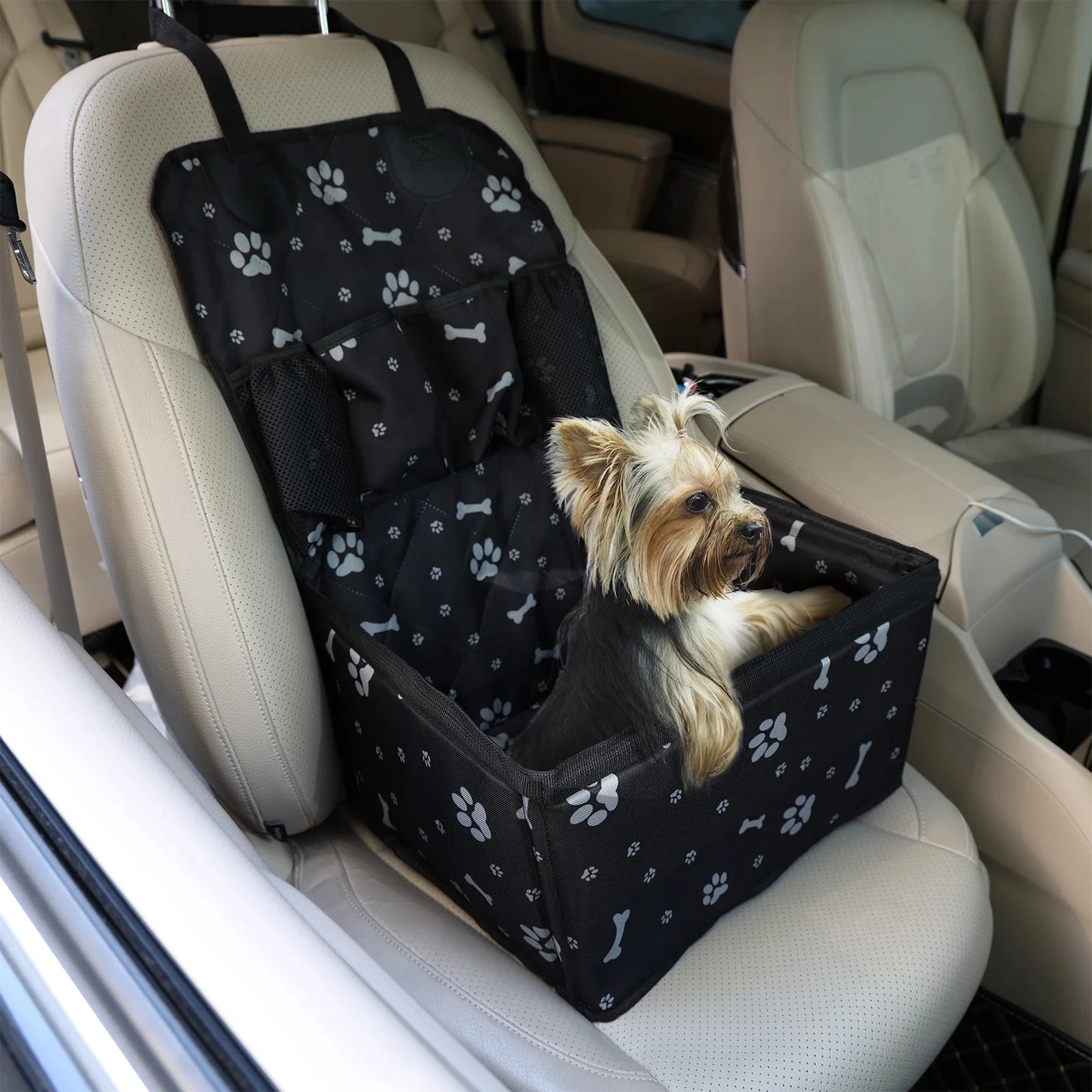 Dog Car Seat with Storage Pocket,Travel Dog Bag Cover Folding Hammock