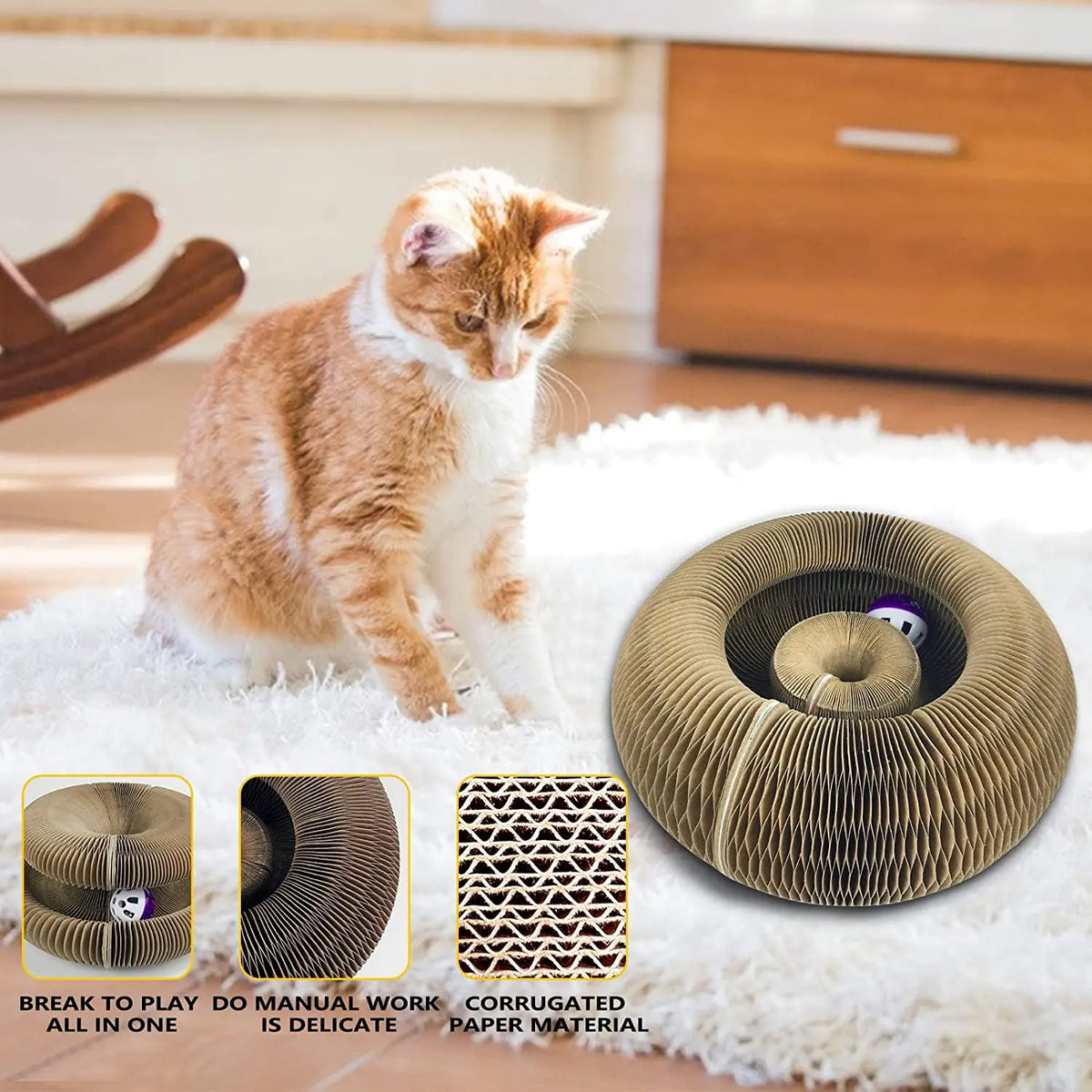 Magic Cat Scratch Organ Board Cat Toy with Ball Cat Grinding Claw