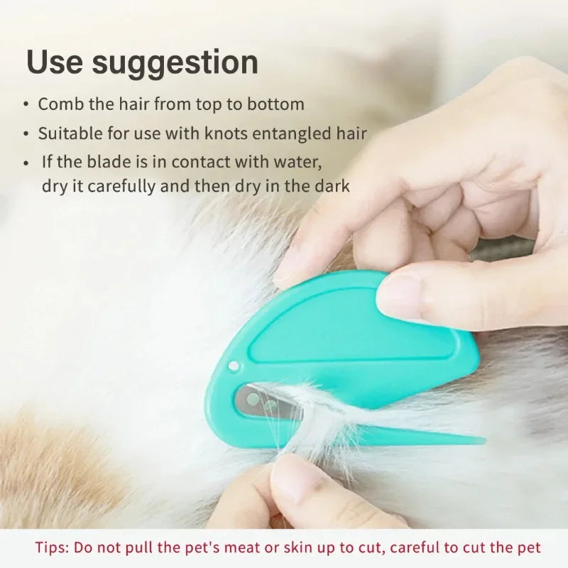 Multicolor Pet Knot Cutter Hair Remover Stainless Steel Painless 
