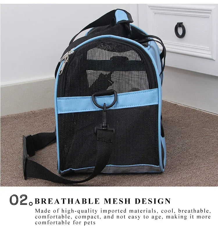 Portable Dog Cat Carrier Bag Pet Puppy Travel Bags Breathable Mesh
