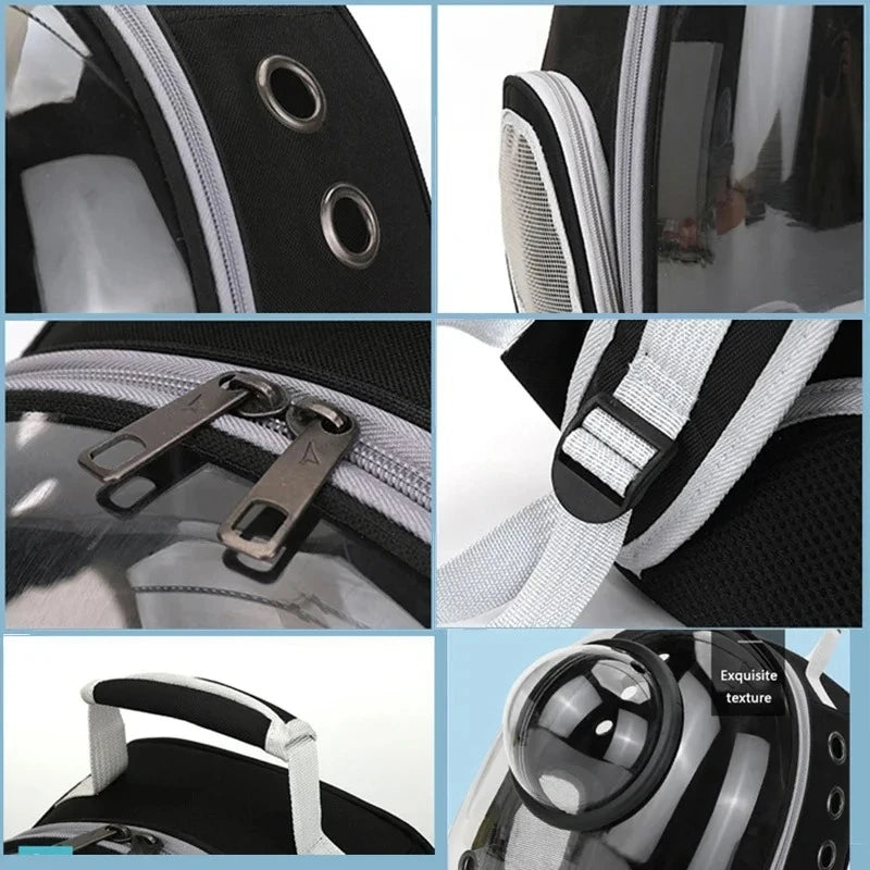 Transparent Breathable Portable Space Capsule Pet Carrier Backpack 