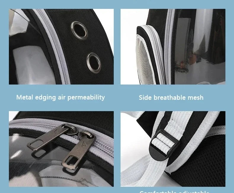 Transparent Breathable Portable Space Capsule Pet Carrier Backpack 