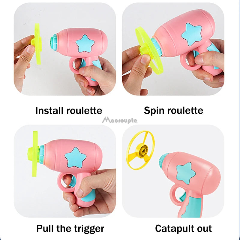 Training Toy For Kitten Mini Flying Disc Shooting Gun Chasing Games Cat Toys 