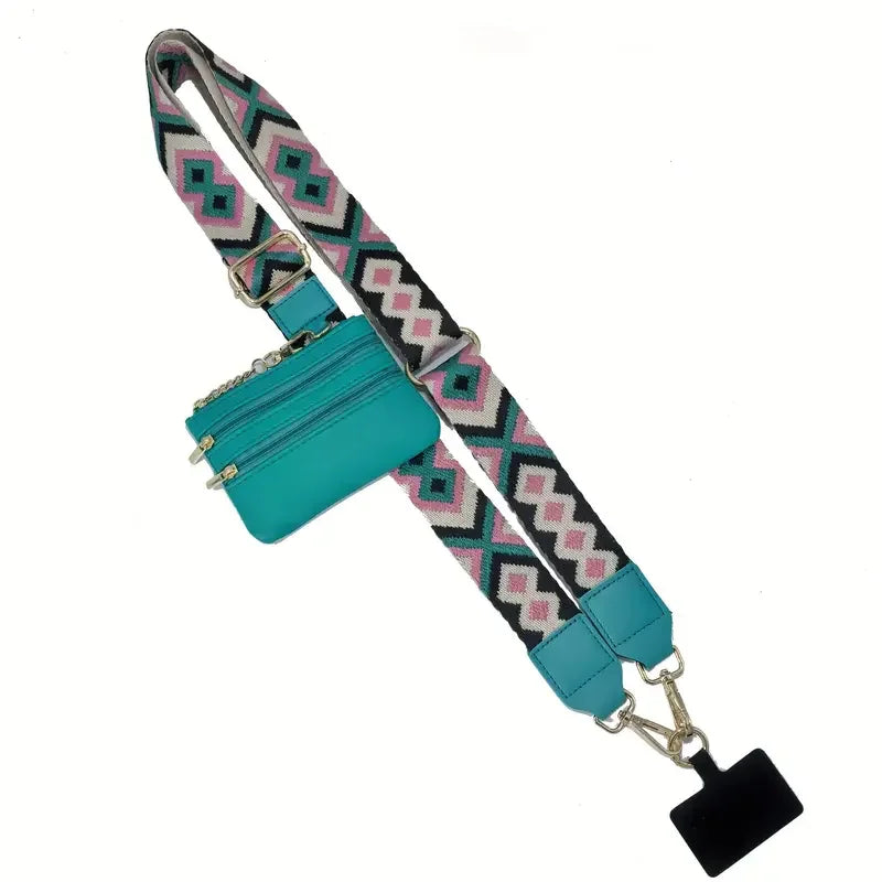 Phone Strap With Zippered Pouch For Women