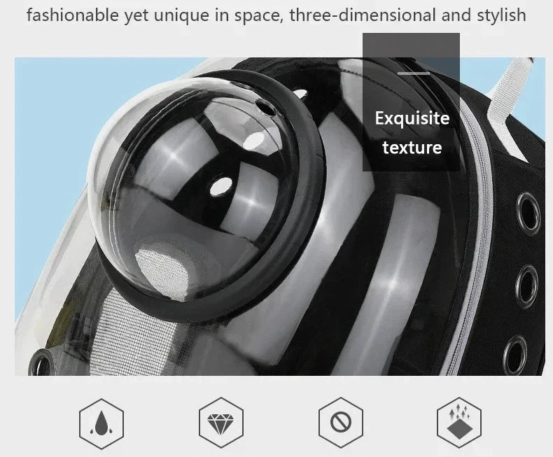 Transparent Breathable Portable Space Capsule Pet Carrier Backpack 