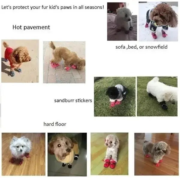 Pet Dog Shoes Anti-slip Rain Snow Boot Thick Warm For Small Cats Dogs Puppy Socks Booties