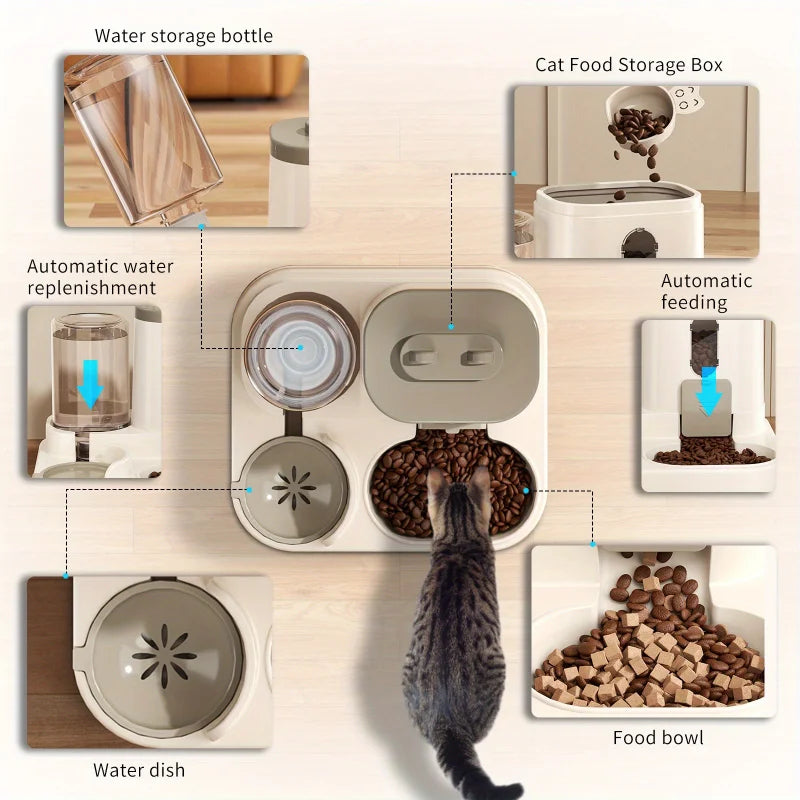 Cat Bowl Automatic Feeder with Spill Proof Design