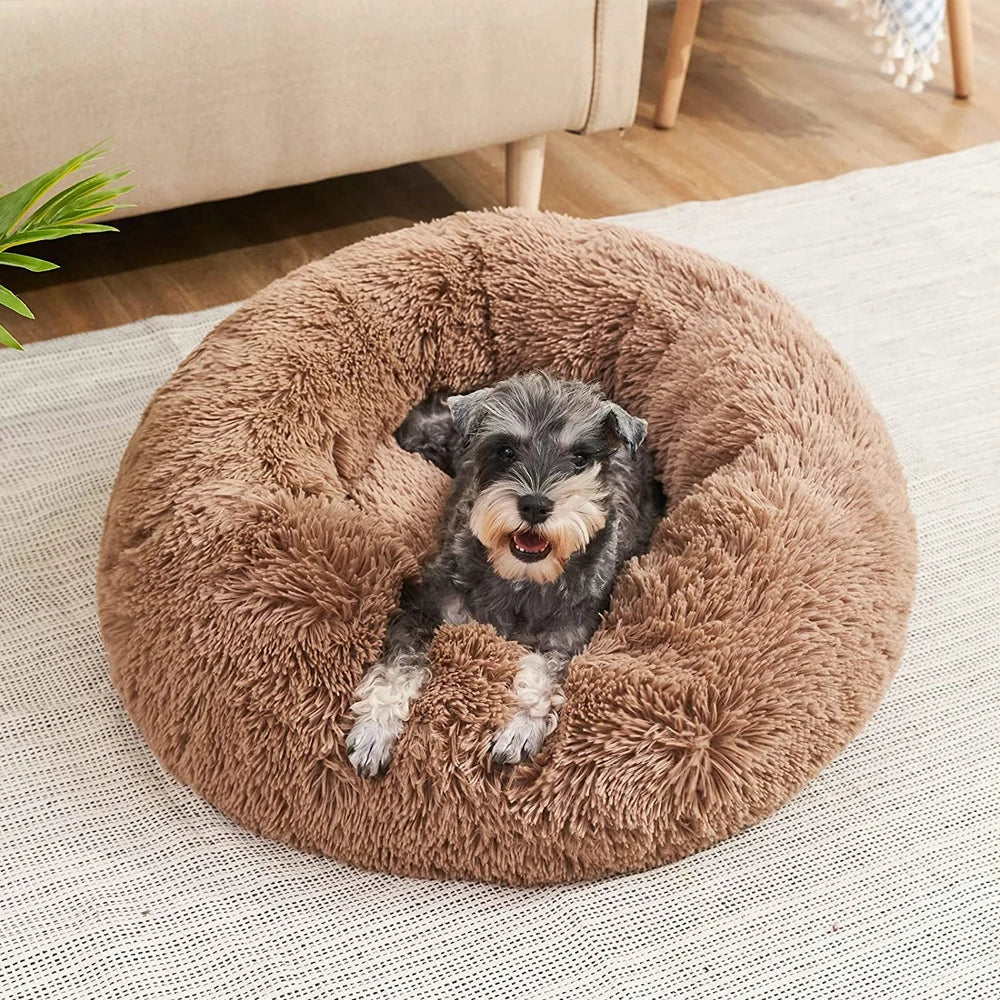  Round Pet Bed for Large Dog Bed Super Soft Cat Bed Plush Dog House for Medium Dog 