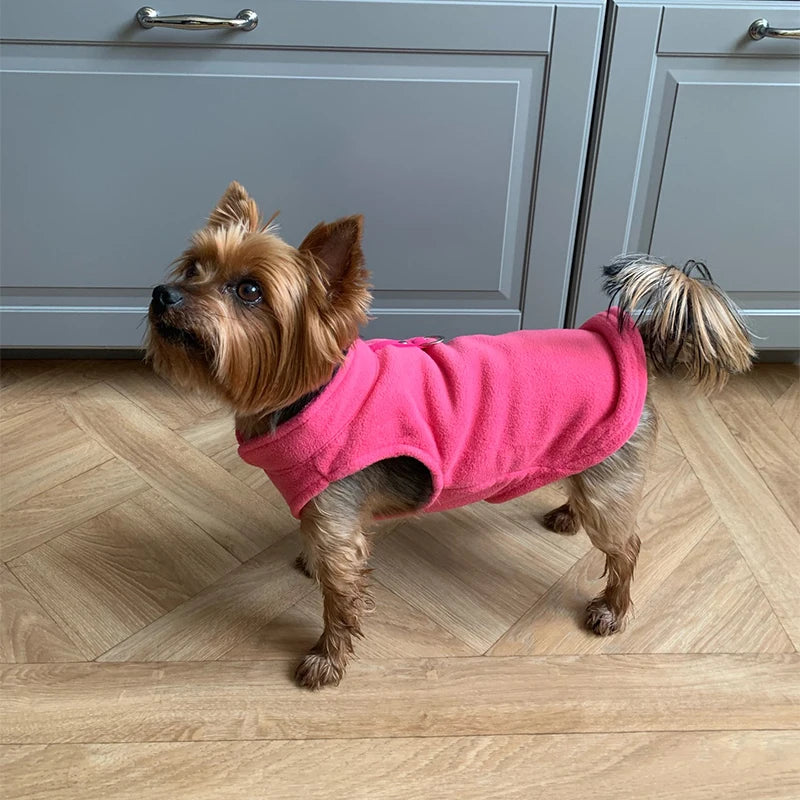 Warm Fleece Dogs Clothes Pet Dog Jacket Vest With D