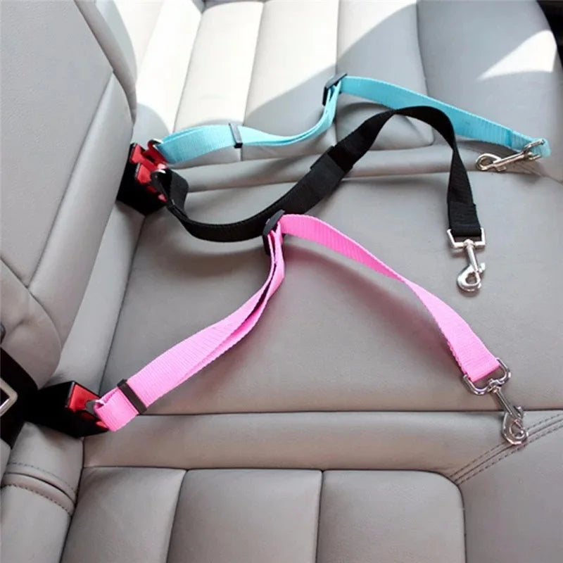 Car Seat Belt Pet Seat Vehicle Dog Harness Lead Clip Safety Lever Traction Dog Collars
