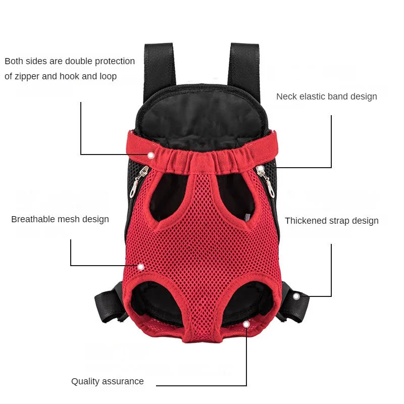 Double Shoulder Breathable Portable Travel Pet Dog Carrier Backpack Mesh
