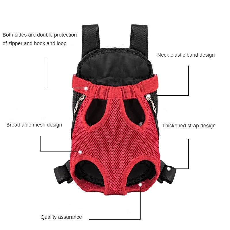 Double Shoulder Breathable Portable Travel Pet Dog Carrier Backpack Mesh