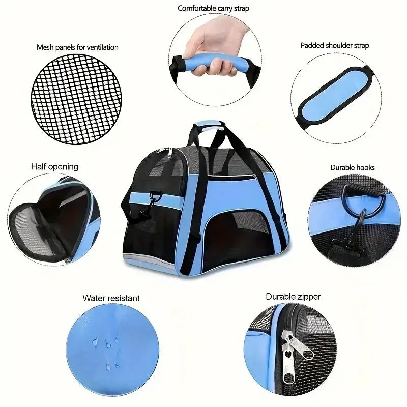 Portable Dog Cat Carrier Bag Pet Puppy Travel Bags Breathable Mesh