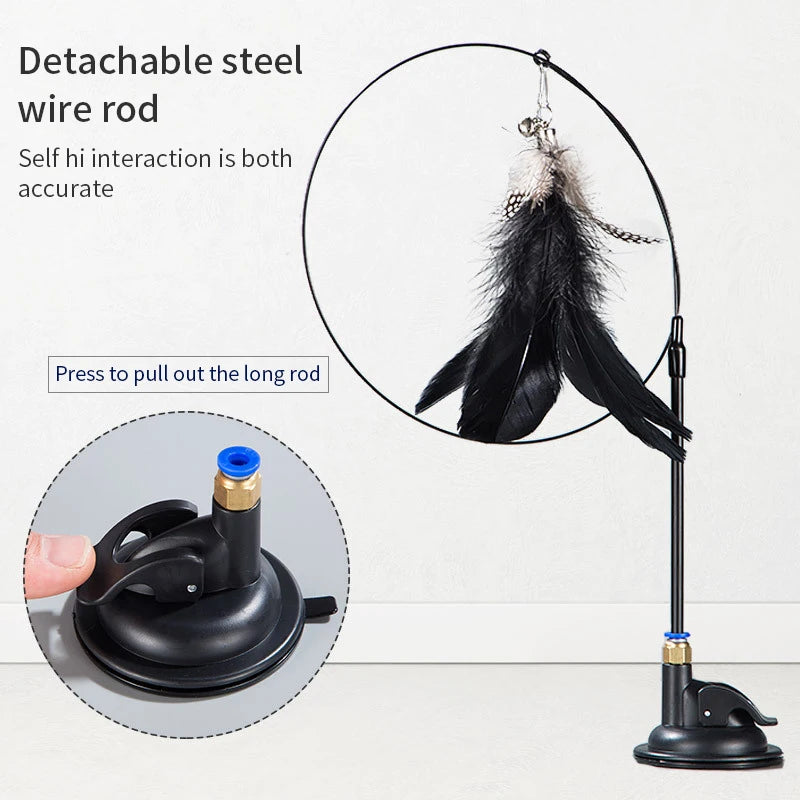 Interactive Cat Toy Handfree Cat Stick Playing Kitten
