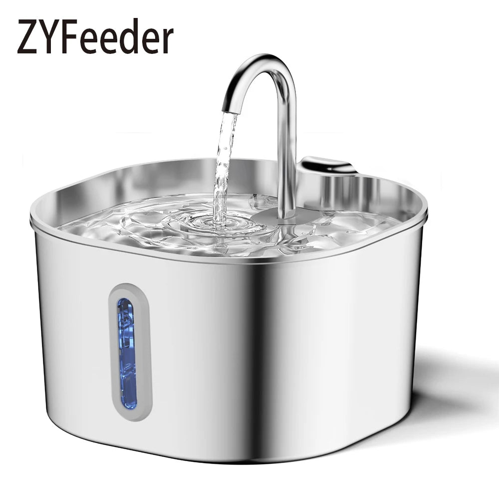 Pet Water Feeder Dog Water Fountain with Window（No 5V 1A Plug）
