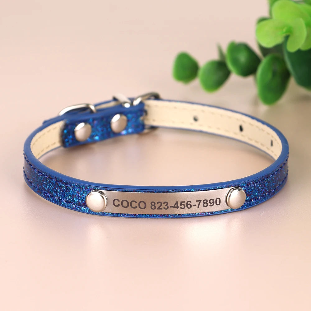 Cat Collars  Engraved Puppy Kitten ID Necklace Bling