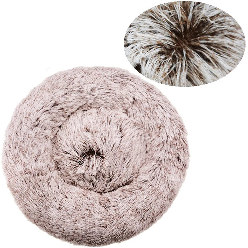  Round Pet Bed for Large Dog Bed Super Soft Cat Bed Plush Dog House for Medium Dog 