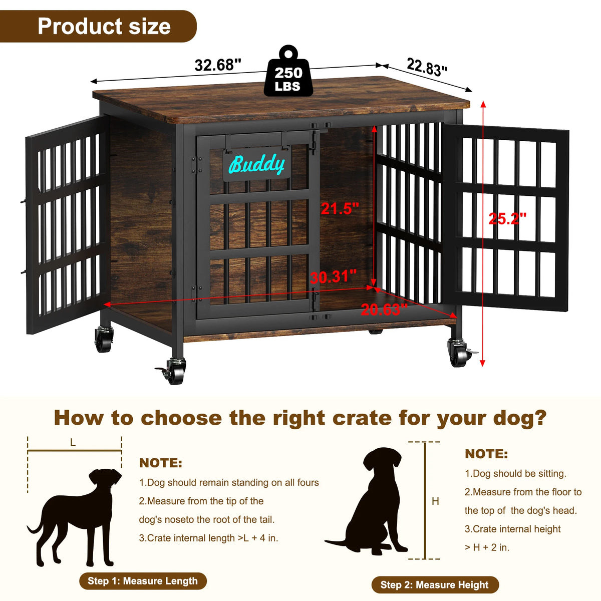 Heavy Duty Dog Kennel Indoor for Large and Medium Dogs