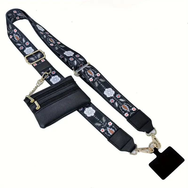 Phone Strap With Zippered Pouch For Women