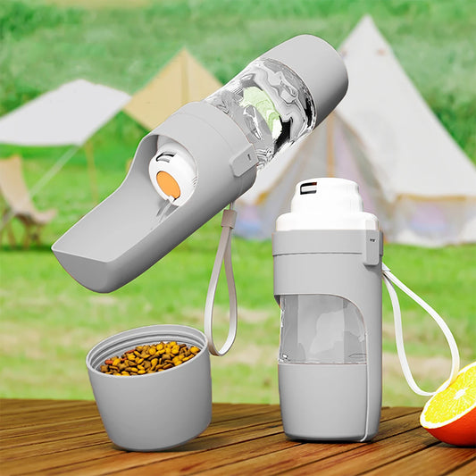 Portable Dog Cat Water Bottle with Storage Food