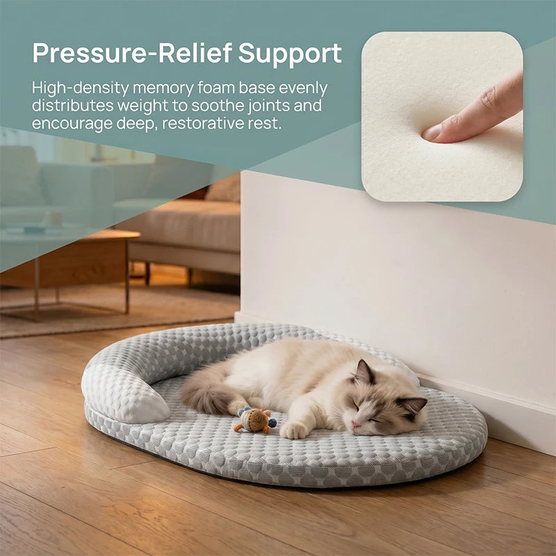 Cooling Dog Bed Summer Ice Silk Cat Mat Oval Pet Nest Breathable Heat Dissipation 