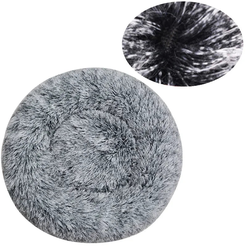  Round Pet Bed for Large Dog Bed Super Soft Cat Bed Plush Dog House for Medium Dog 