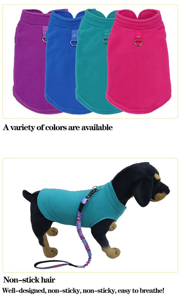 Warm Fleece Dogs Clothes Pet Dog Jacket Vest With D