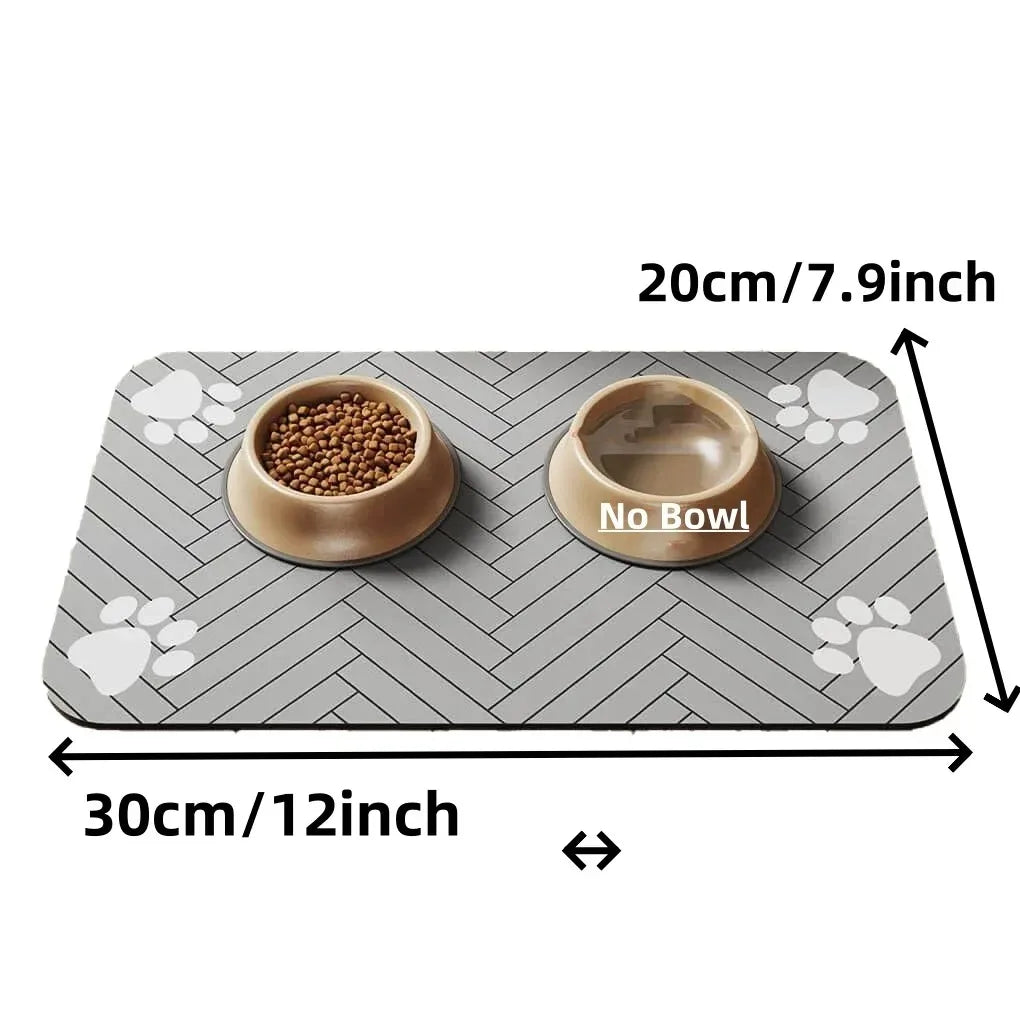 Pet Feeding Mat-Absorbent Pet Placemat Rubber Backing