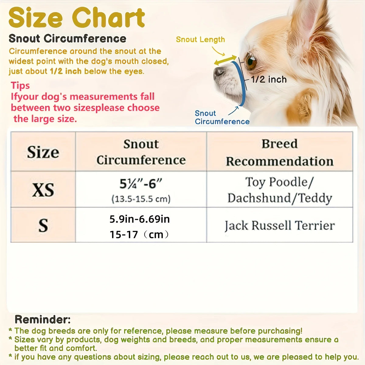 Dog Muzzle Anti-Bite Barking Mask for Small and Large Dogs