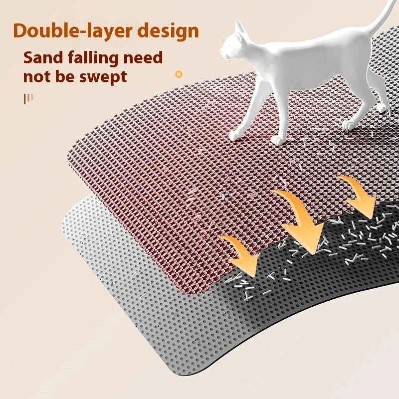 Premium Large Cat Litter Mat  Non-Slip Washable Pet Toilet Pad Sand Control