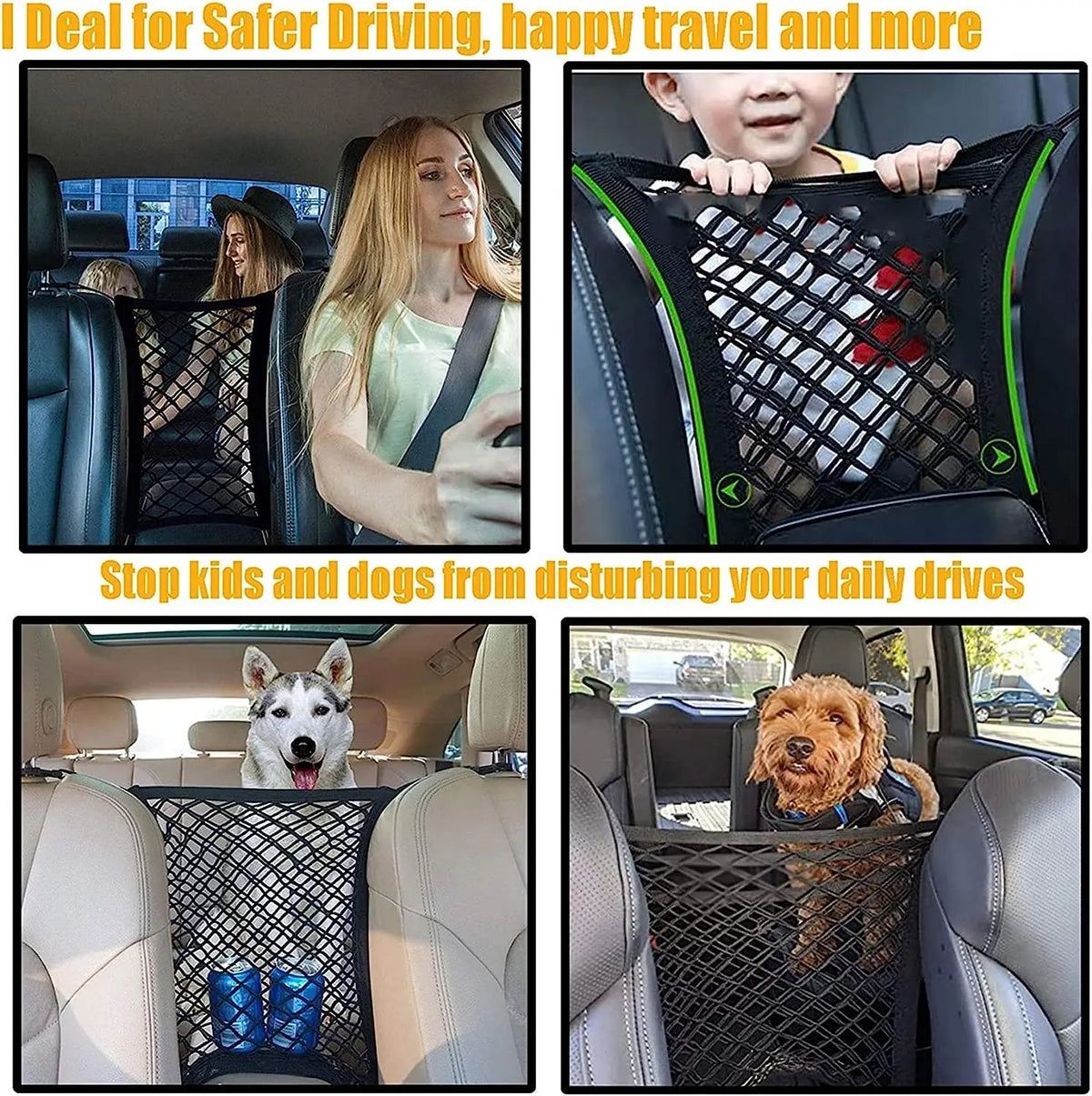 Bag Pet Barrier Guard Back Seat Safety Protector Mesh Net