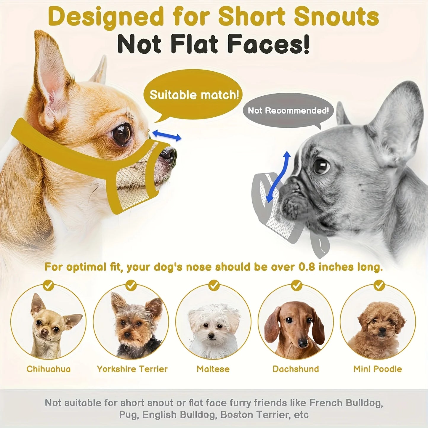 Dog Muzzle Anti-Bite Barking Mask for Small and Large Dogs