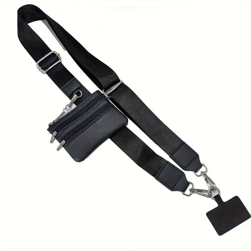 Phone Strap With Zippered Pouch For Women