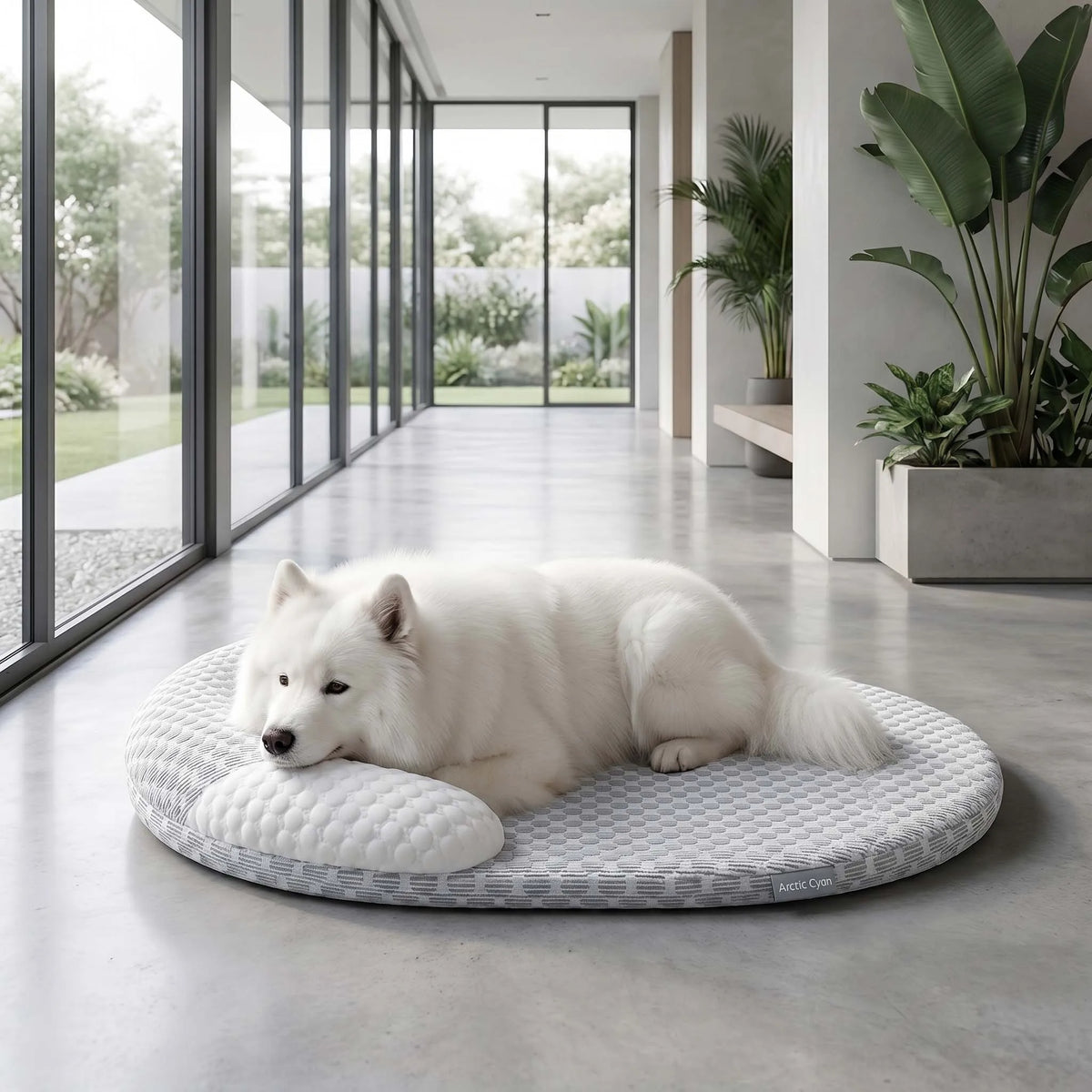 Cooling Dog Bed Summer Ice Silk Cat Mat Oval Pet Nest Breathable Heat Dissipation 