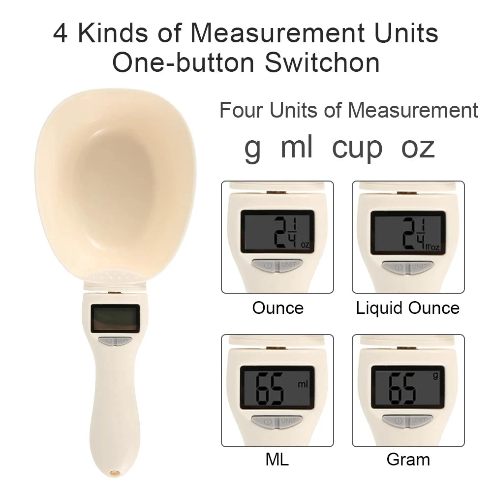 Pet Food Cup Digital Spoon Scale Kitchen Food Scale with LED Display
