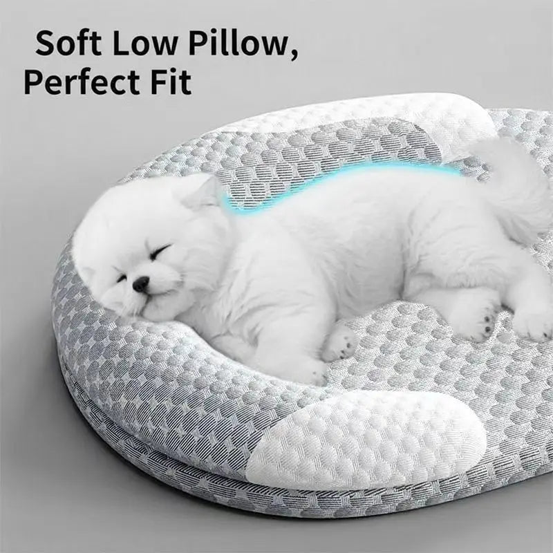 Cooling Dog Bed Summer Ice Silk Cat Mat Oval Pet Nest Breathable Heat Dissipation 