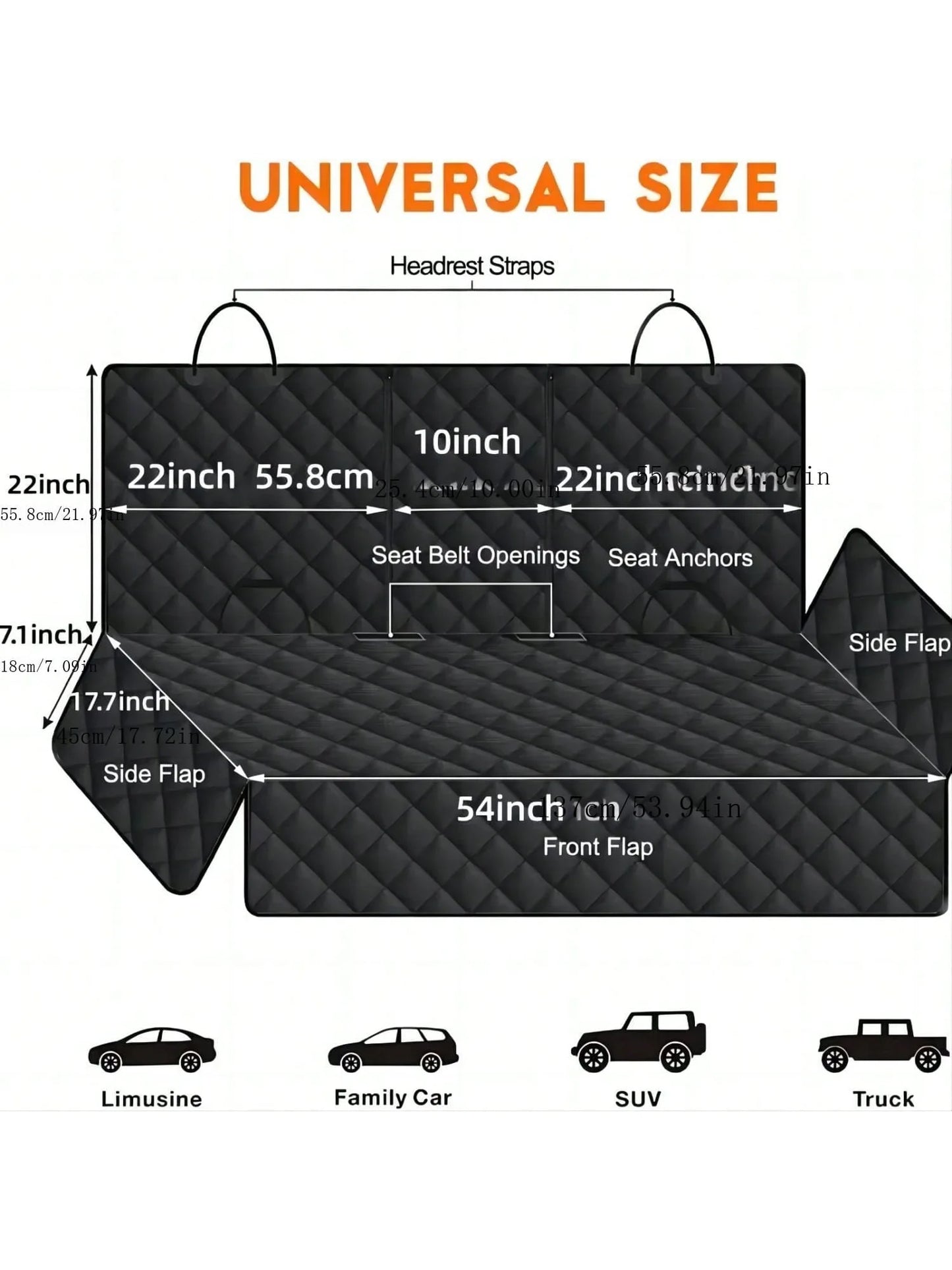 Dog Car Seat Protector With Middle Seat Armrest For Dogs