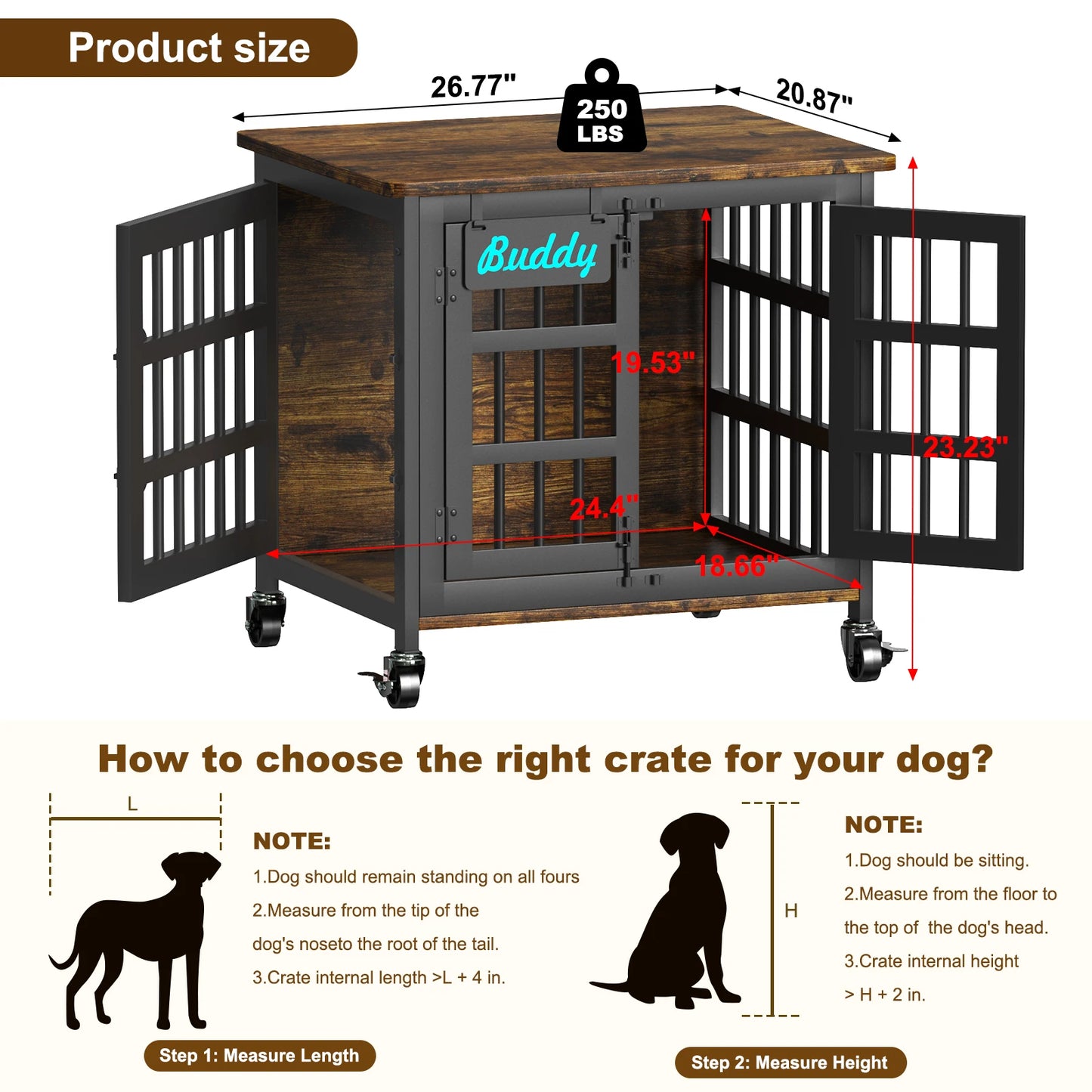 Heavy Duty Dog Kennel Indoor for Large and Medium Dogs