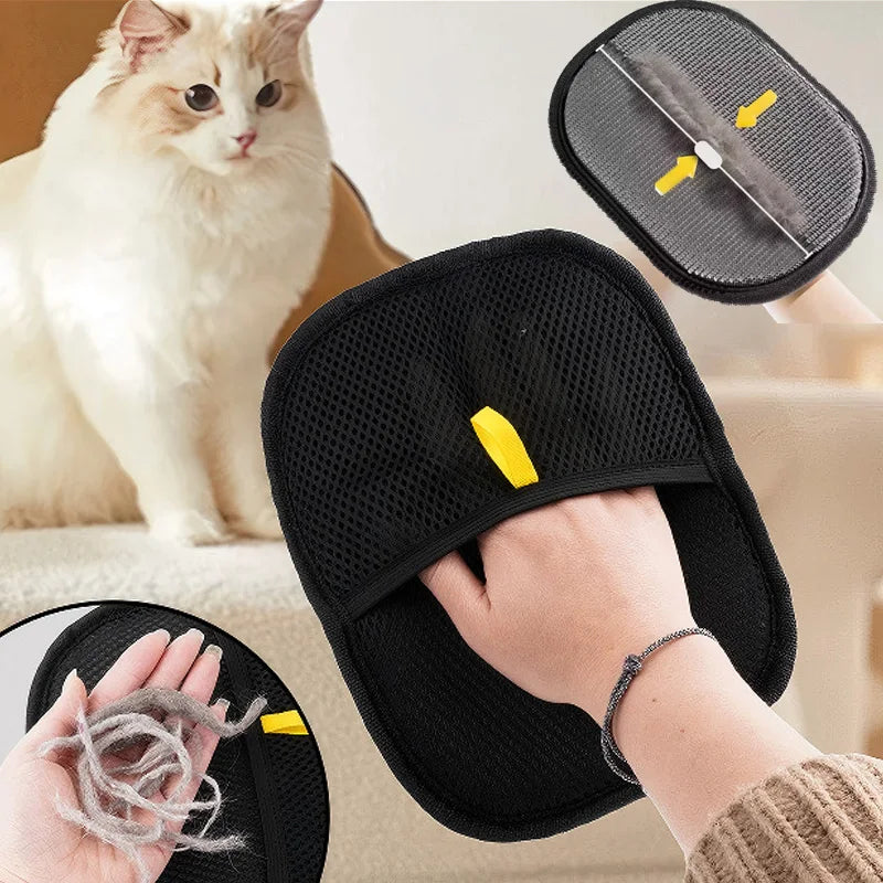 Pet Hair Remover Glove Brush Portable Washable Clothes