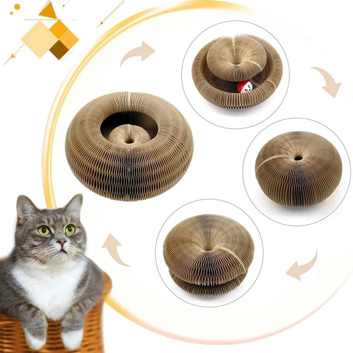 Magic Cat Scratch Organ Board Cat Toy with Ball Cat Grinding Claw