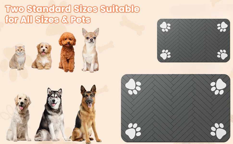 Pet Feeding Mat-Absorbent Pet Placemat Rubber Backing