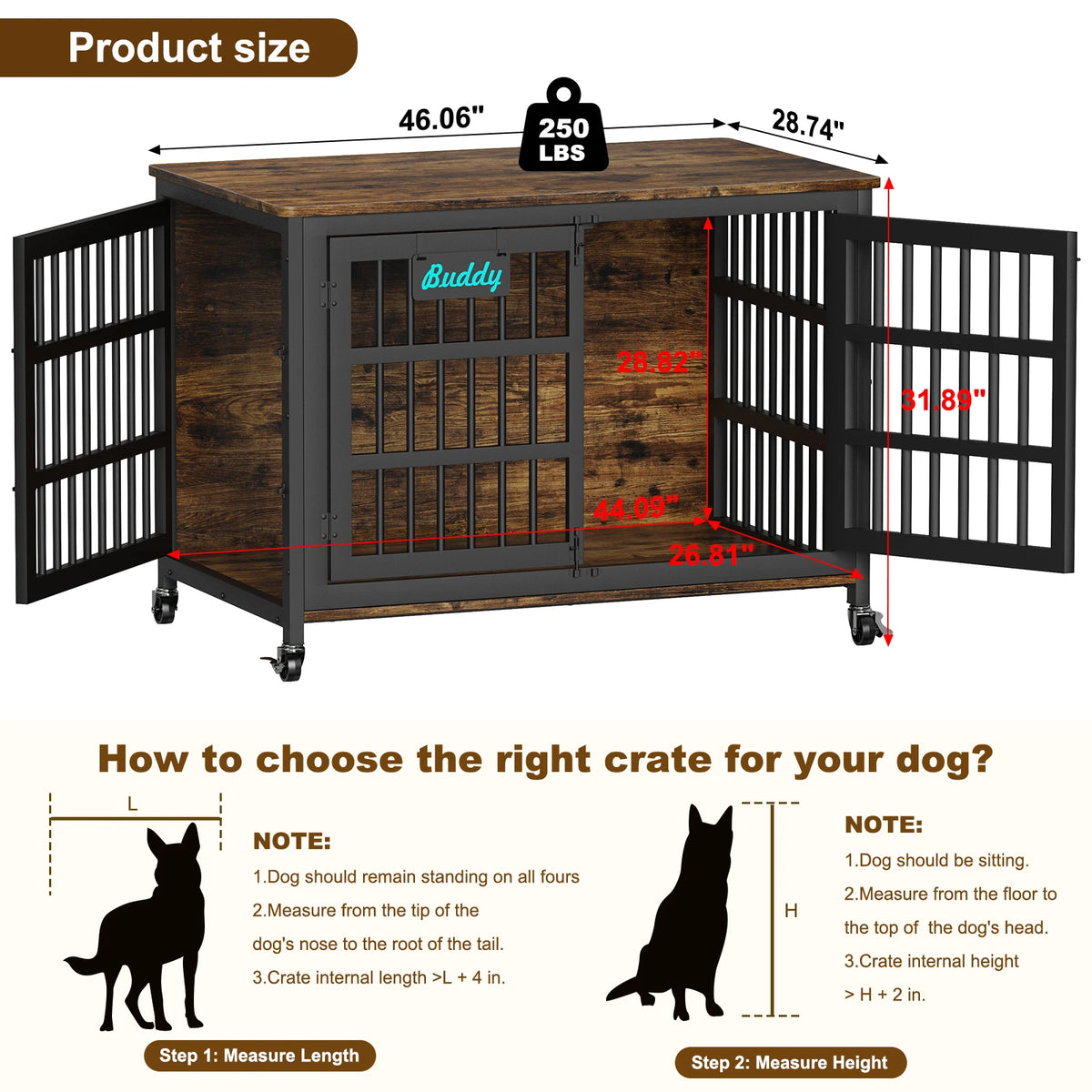 Heavy Duty Dog Kennel Indoor for Large and Medium Dogs