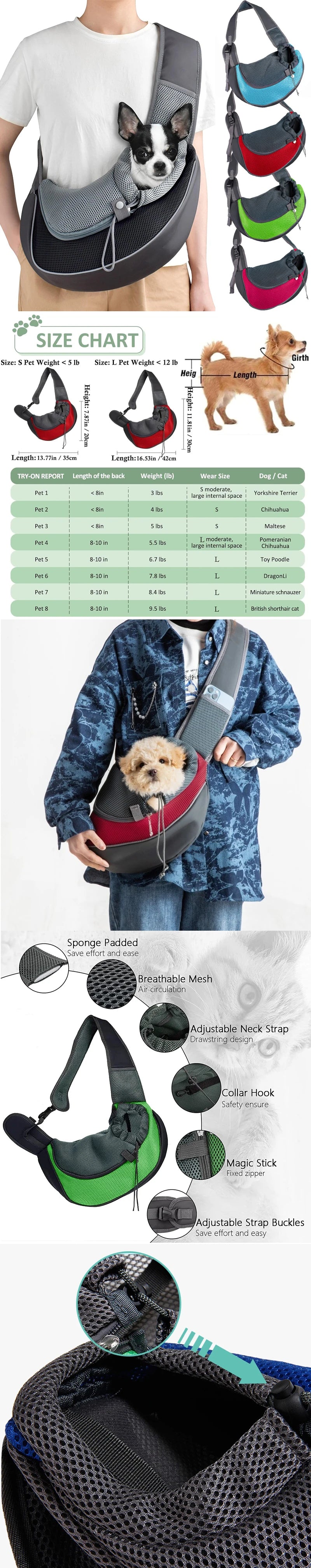Pet Cat Dog Carrier Backpack Travel Tote Shoulder  Bags Mesh