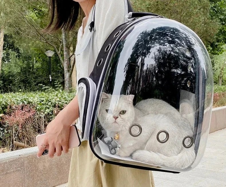 Transparent Breathable Portable Space Capsule Pet Carrier Backpack 