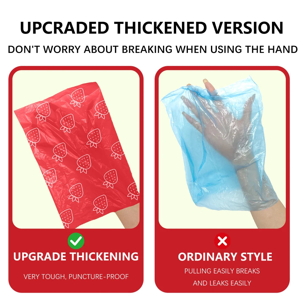 Photodegradable Red Dog Poop Bags with Strawberry Fragrance