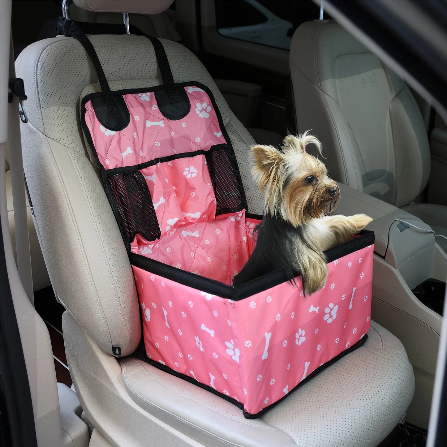 Dog Car Seat with Storage Pocket,Travel Dog Bag Cover Folding Hammock