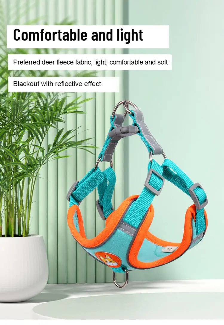 Adjustable No Pull Pet Reflective Dog Harness Lead Walking Running 