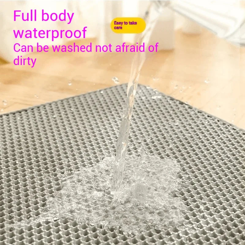 Premium Large Cat Litter Mat  Non-Slip Washable Pet Toilet Pad Sand Control
